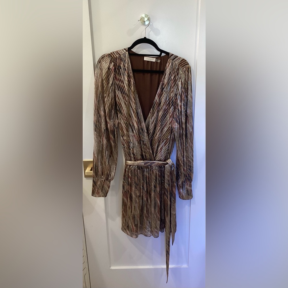 Ramy Brook Shimmery Gold Embellished Dress.  Size L.